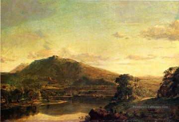 Figures dans un paysage de Nouvelle Angleterre Paysage Fleuve Hudson Frederic Edwin Church Peinture à l'huile